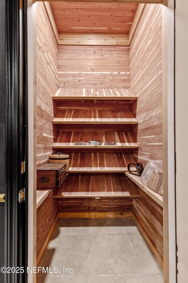 view of sauna / steam room featuring tile patterned floors