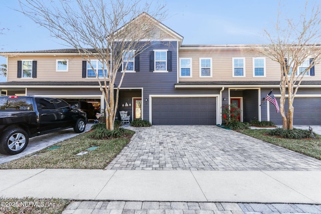 view of property with a garage