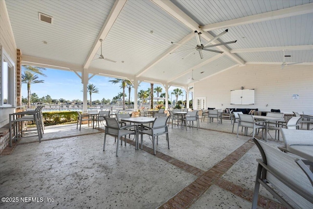 view of patio with ceiling fan