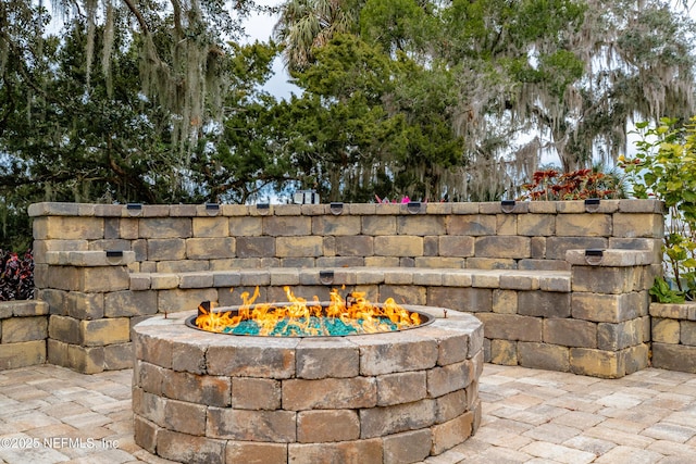 details featuring an outdoor fire pit