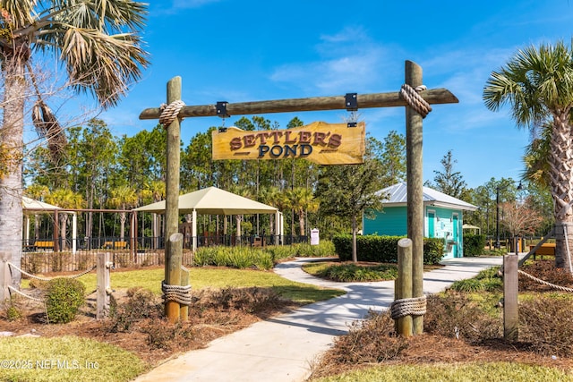 view of property's community with a gazebo