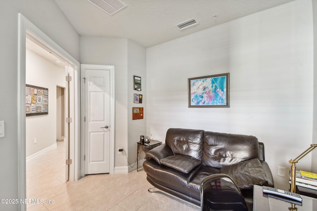 view of tiled living room