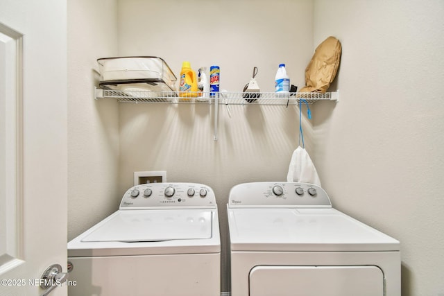 laundry area featuring washer and clothes dryer