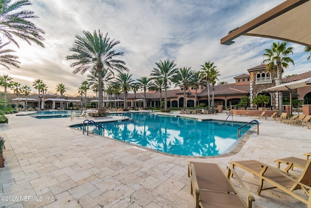 view of pool with a patio area