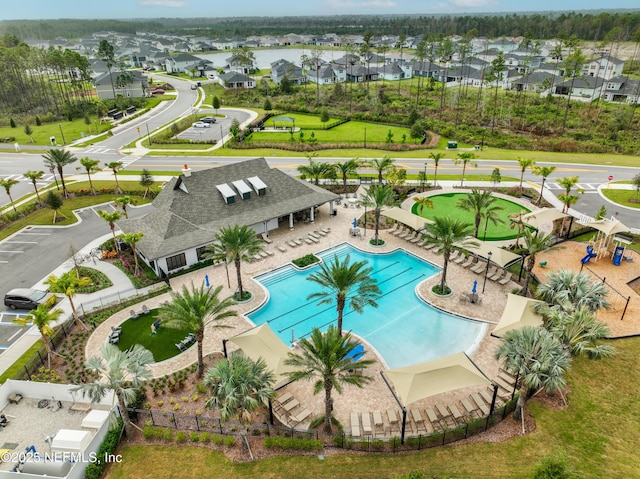 view of swimming pool with a patio