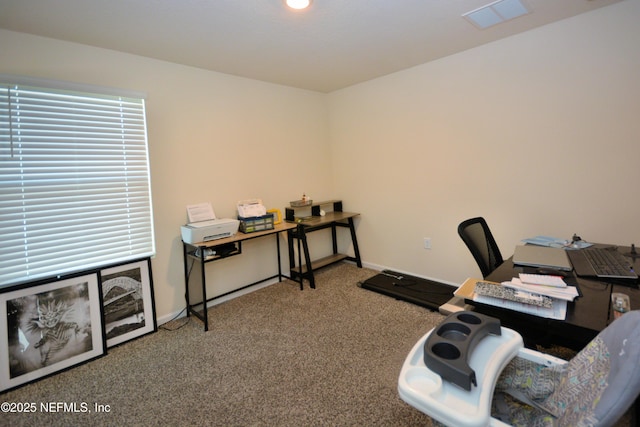 office area with carpet flooring