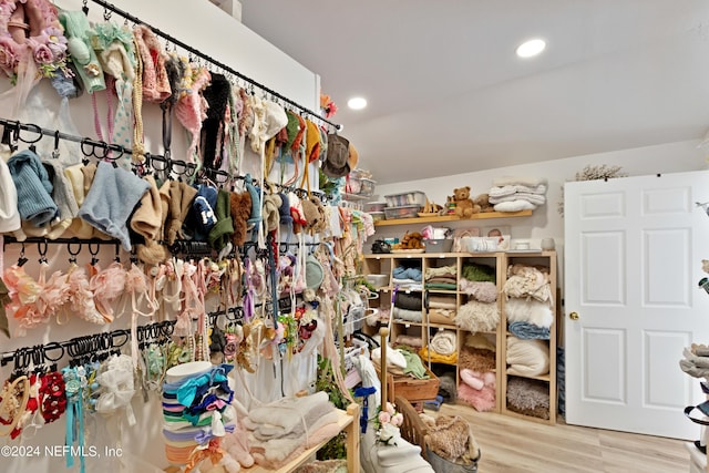 walk in closet featuring hardwood / wood-style flooring