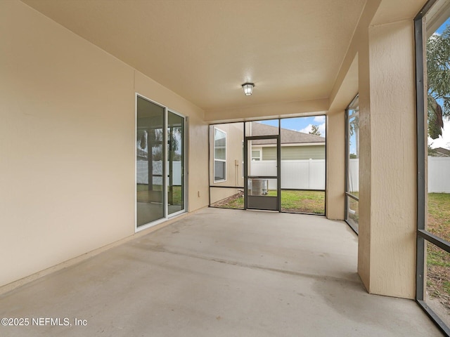 view of unfurnished sunroom