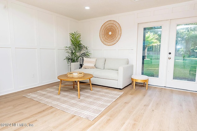 living room featuring light hardwood / wood-style floors