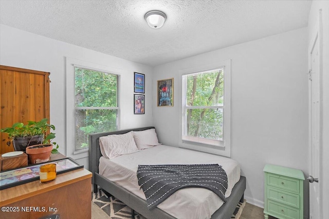 bedroom with a textured ceiling