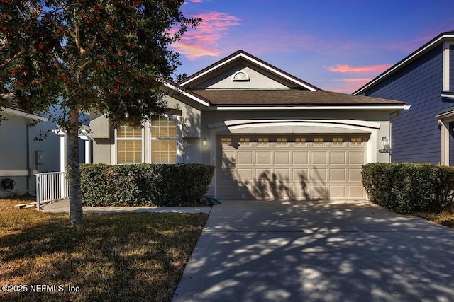 view of front facade with a garage