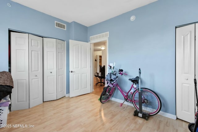 interior space with light hardwood / wood-style floors