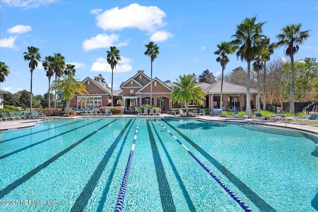 pool featuring a patio area