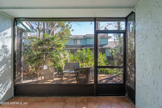 view of unfurnished sunroom