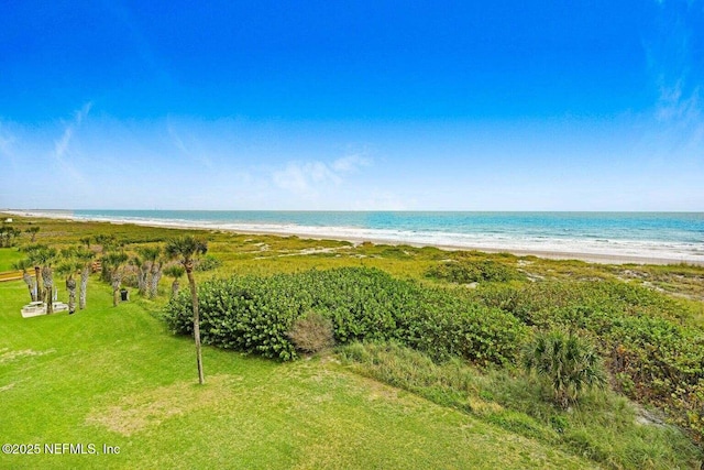 property view of water with a beach view