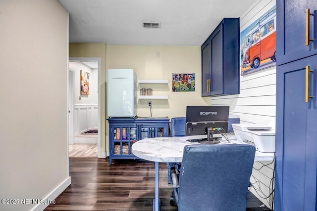 office featuring dark hardwood / wood-style flooring