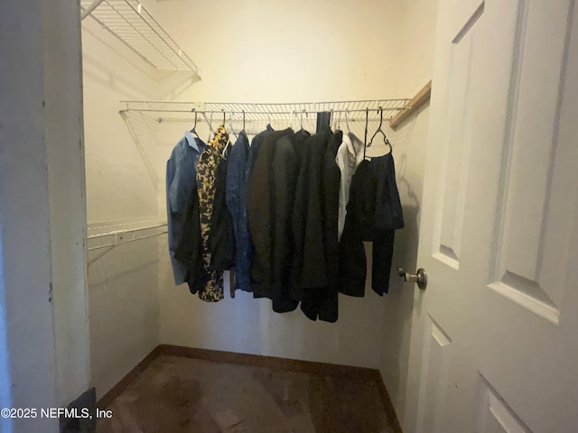 view of walk in closet