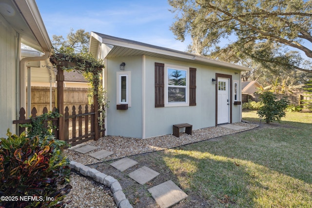 exterior space featuring a yard