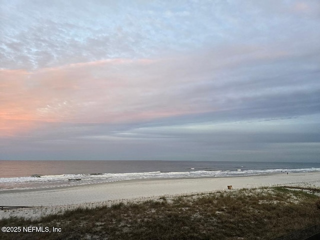 property view of water with a beach view