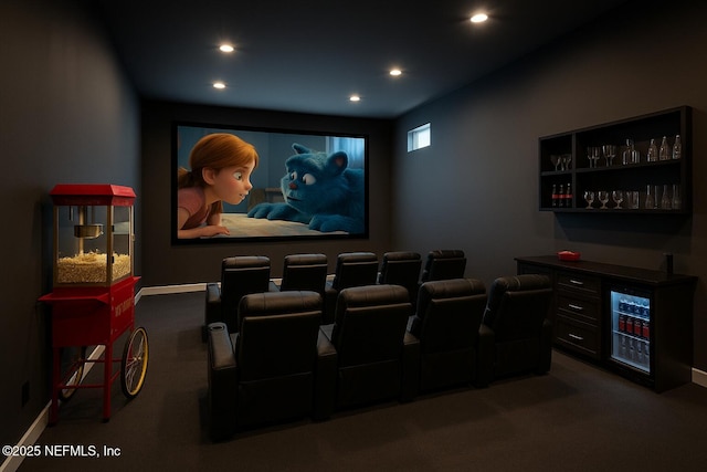 85558 Fall River Pkwy, Fernandina Beach, FL 32034 - home theater room with a bar, recessed lighting, and carpet flooring