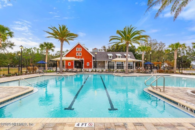 view of pool featuring a patio area