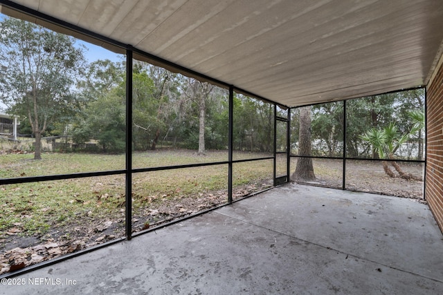 view of unfurnished sunroom