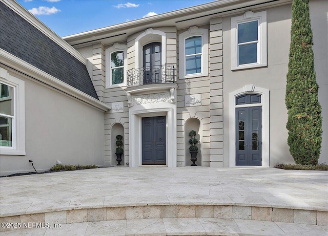 entrance to property with french doors