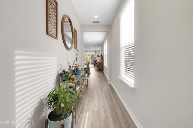 hallway featuring wood-type flooring