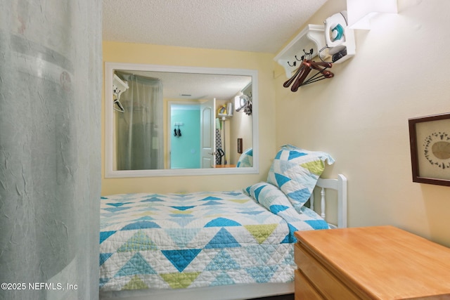 bedroom with a textured ceiling