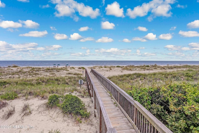 water view featuring a beach view