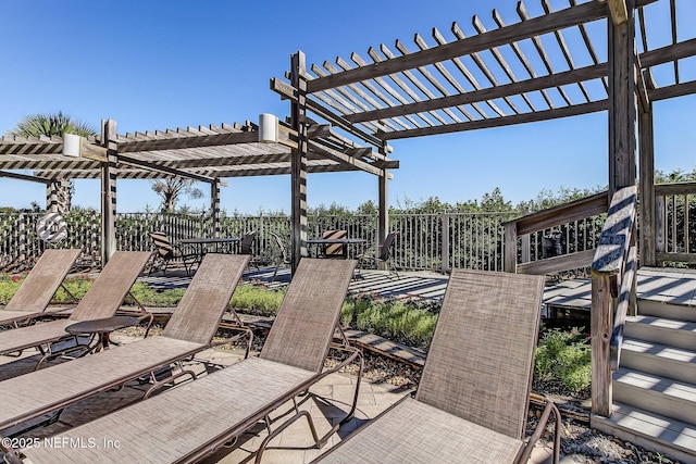 view of patio / terrace with a pergola