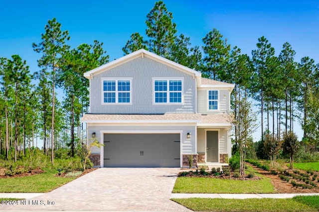 view of front of house with a garage