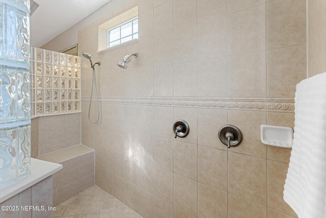 bathroom featuring walk in shower