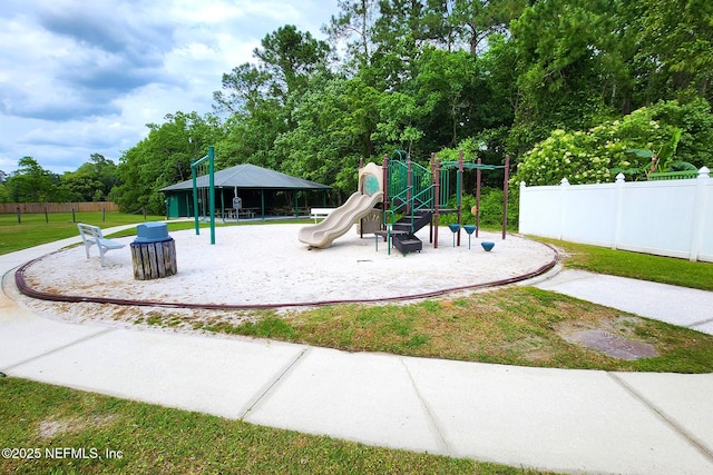 view of play area featuring a yard