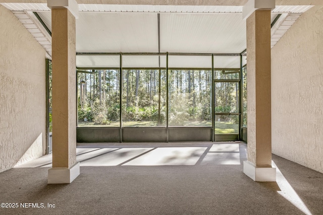 view of unfurnished sunroom