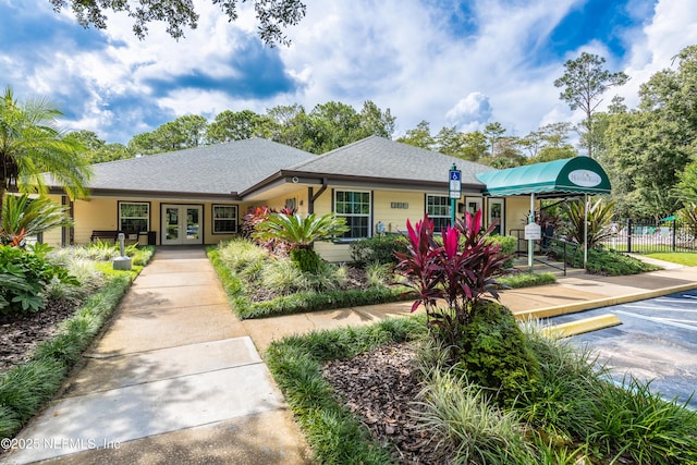 view of front of property with french doors