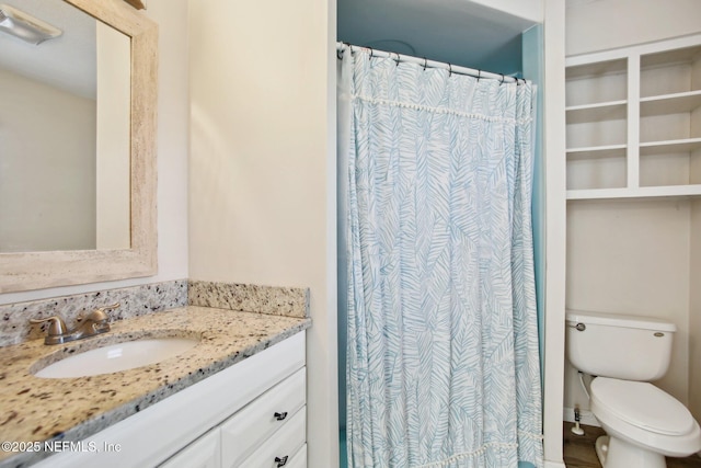 bathroom with toilet and vanity