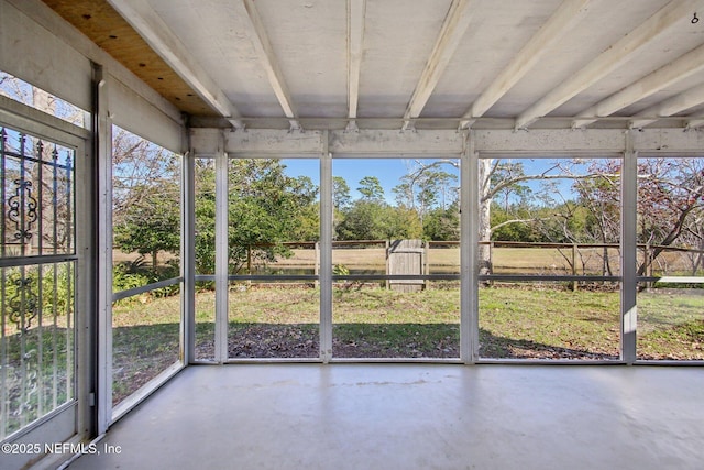 view of unfurnished sunroom