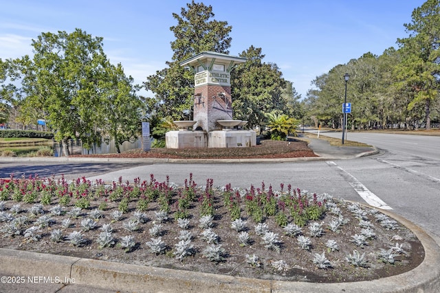 view of community sign