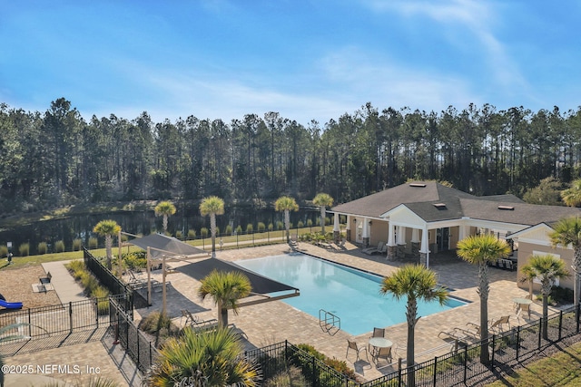 view of pool featuring a patio