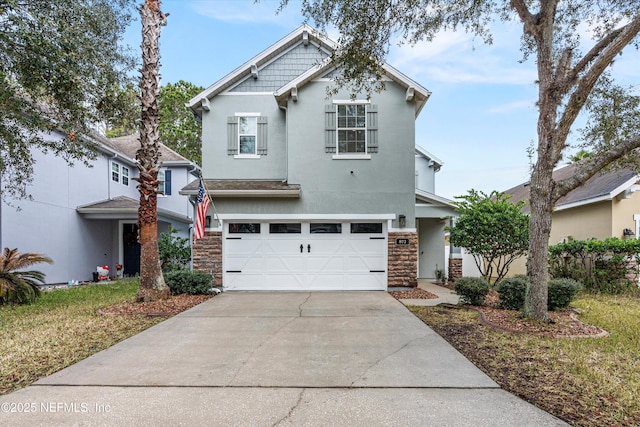 view of front of property featuring a garage