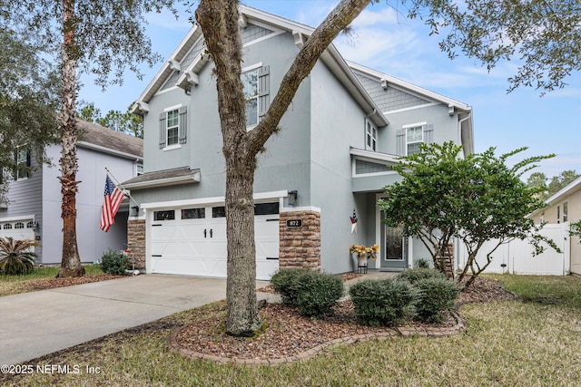 view of front of house featuring a garage