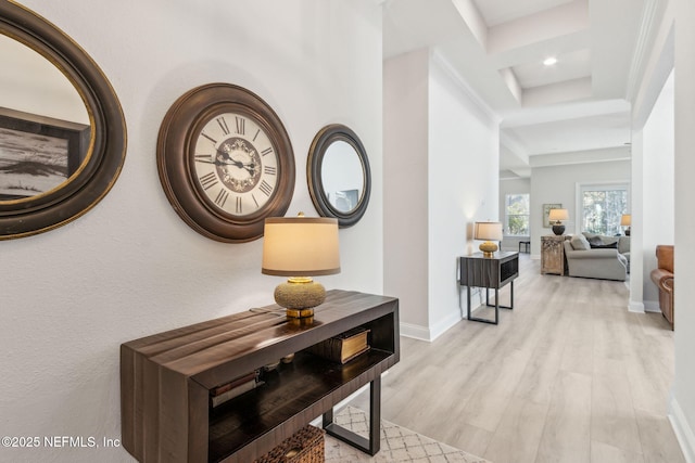 hall featuring light hardwood / wood-style flooring