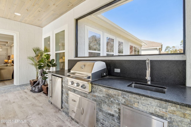 view of patio / terrace featuring sink, an outdoor kitchen, and area for grilling