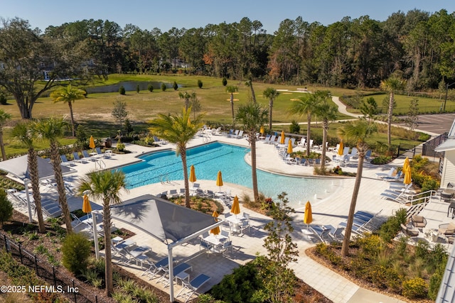 view of pool with a patio area