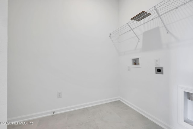 laundry area featuring hookup for a washing machine and hookup for an electric dryer