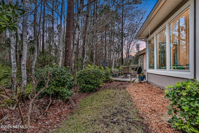 view of yard with a patio area