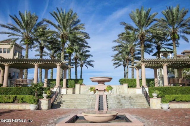 view of community with a pergola