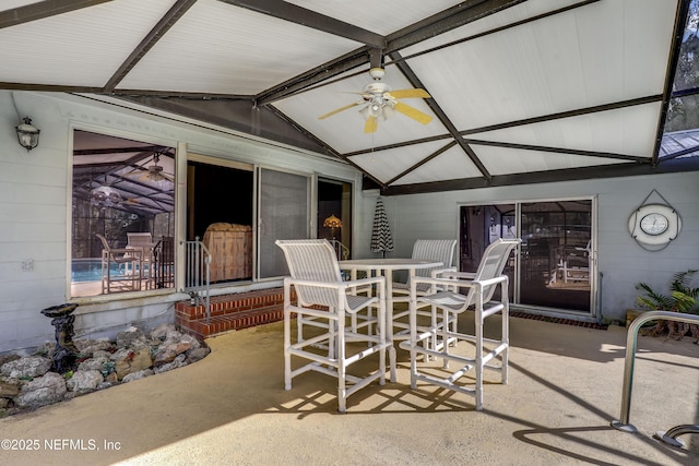 view of patio / terrace with ceiling fan