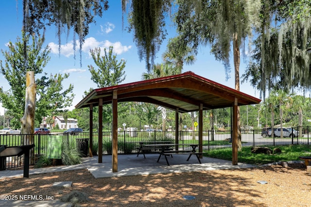 view of community featuring a gazebo